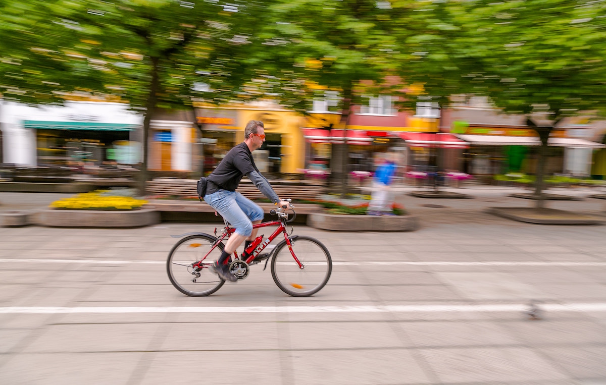 man riding bicycle