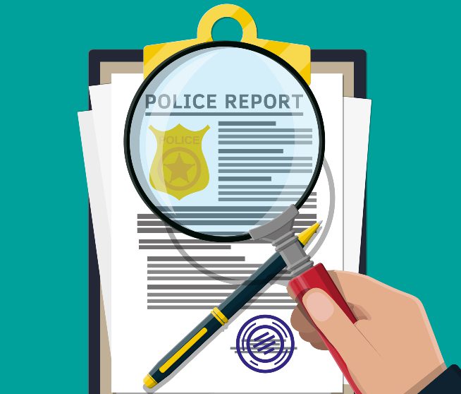 a police report cartoon rendering