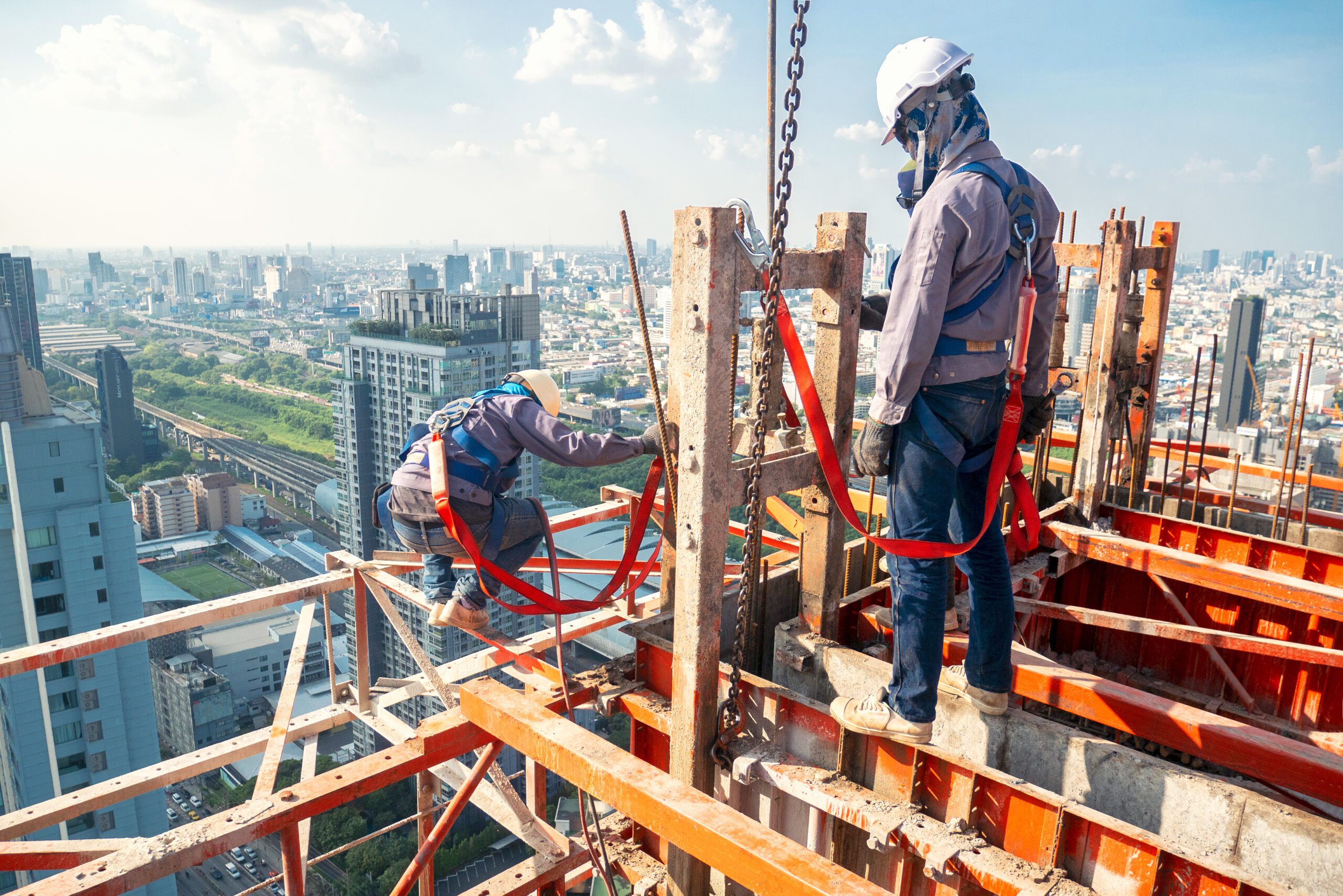 Construction worker wear standard personal protective equipment