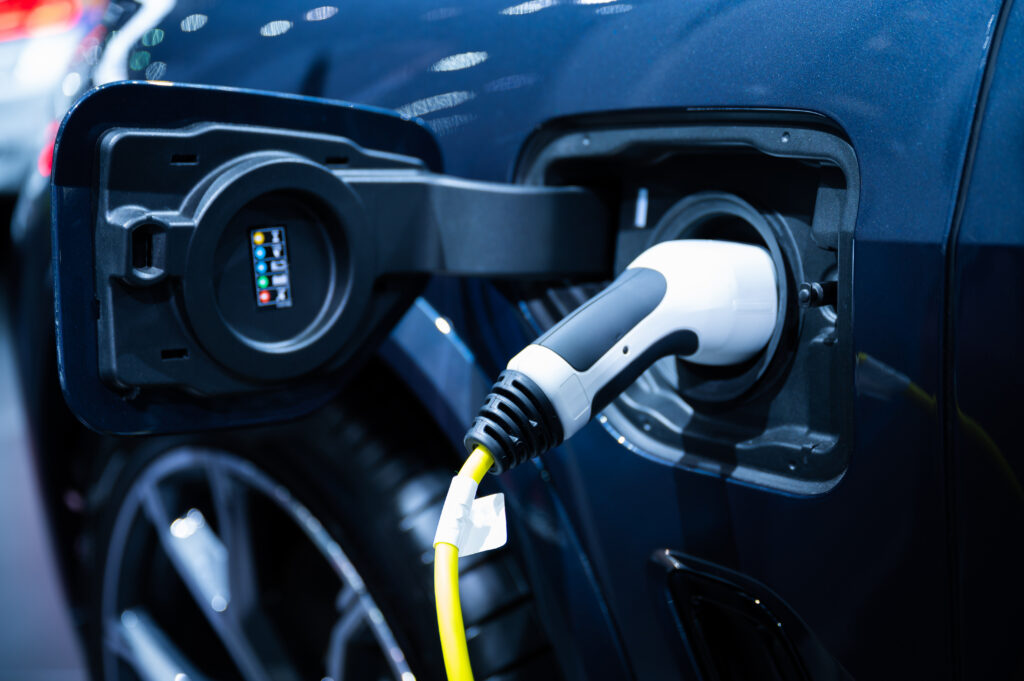 Electric vehicle charging with damage indicator lights
